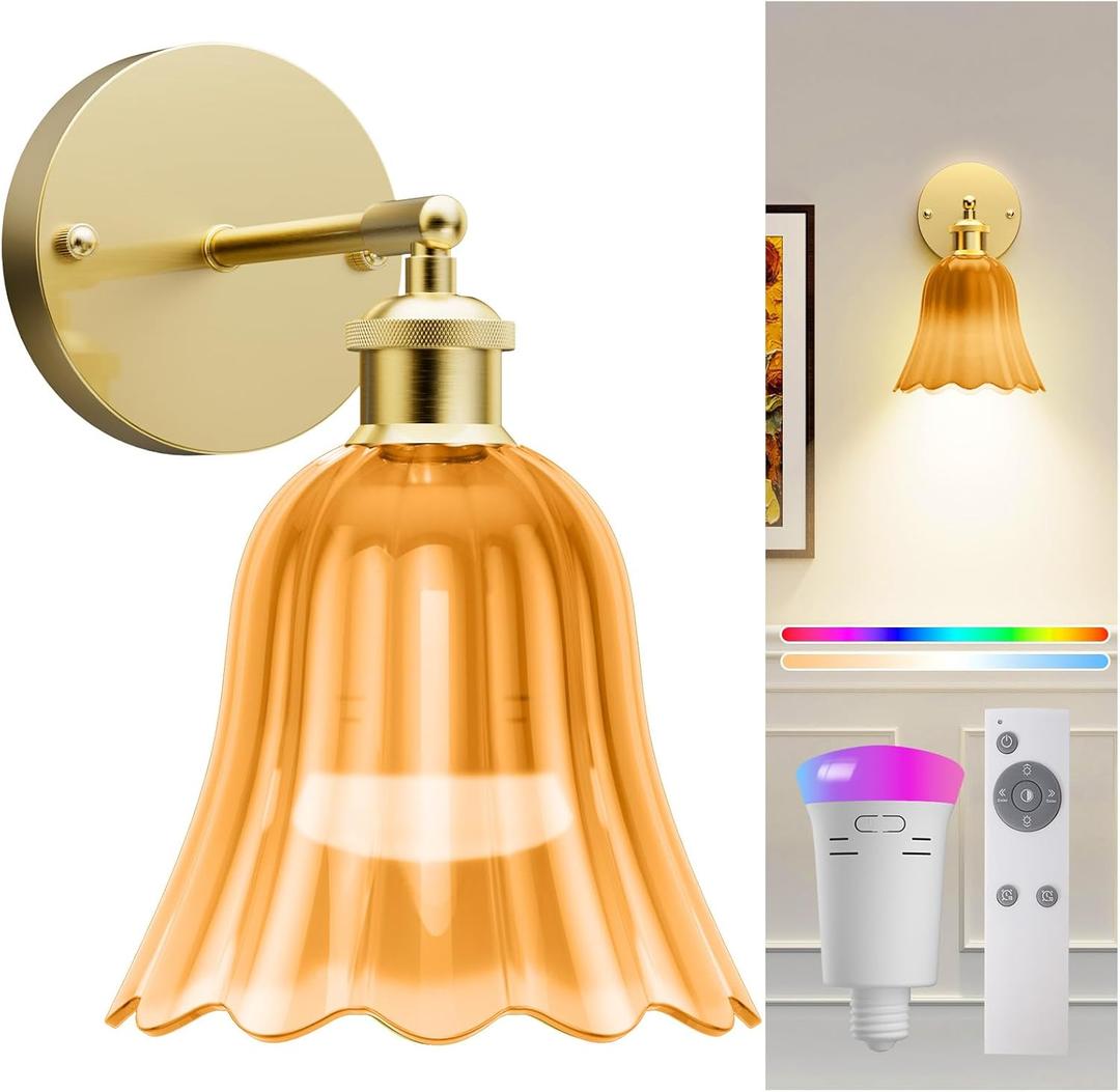 Battery Operated Wall Sconce, Decor Rechargeable Battery Wall Sconce, 10000mAh Dimmable Detachable Bulb and Remote, 18 Colors Wall Lamps for Bedroom Living Room Hallway (Complete Kit) Battery Operated Wall Sconce, Decor Rechargeable Battery Wall Sconce, 10000mAh Dimmable Detachable Bulb and Remote, 18 Colors Wall Lamps for Bedroom Living Room Hallway (Complete Kit)