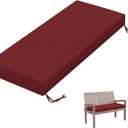 Outdoor Bench Cushion 45183.5 in Thick Waterproof Patio Furniture Cushions, Patio Porch Swing Replacement Seat Pad with Tie Straps and Anti-Slip, for Backyard Garden, Burgundy