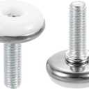 M8x25x30mm(DxLxOD) Screw on Furniture Glide Leveling Feet - 20Pack - Good for Furniture - Adjustable Thread Furniture Levelers - Silver