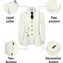 Wedding Prom Groom Suits Blazer Pants Sets Mens Tuxedo Suit Set White, Large