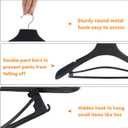 DEDU Suit Hangers for Men 20 Pack, Coat Hangers Non Slip Width 17.7", Black Extra WideThick Plastic with Pants Bar & Metal Hook