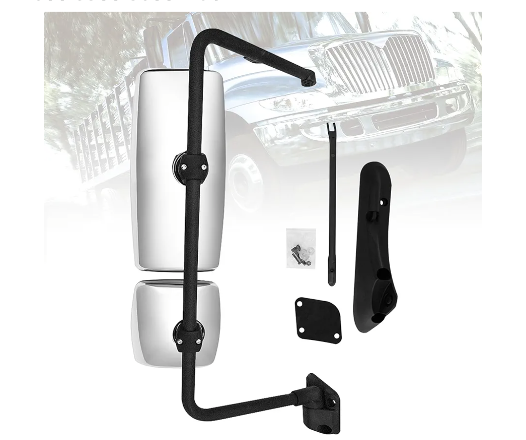 SEPEY Door Mirror for INTERNATIONAL 4300 Truck, Passenger/Right Side Chrome Door Mirror Assembly with Arm for INTERNATIONAL 4300 4400 7400 7600 8500 8600 Truck