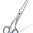Hair Cutting Scissors for Left Hand, ULG Left-Handed Professional Hair Scissors 6.5-Inch Razor Edge Barber Shears for Salon and Home Hair Cutting Made of Japanese Stainless Steel, Blue Fingerhole Ring