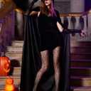 Phestival Vampire Costumes Female - Vampire Cape Women for Halloween - Black & Red vampire Hood (Black)