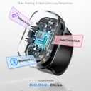 Stouchi Bluetooth 5.4 Scrolling Ring for TikTok, Rock-solid Connection, 100Hrs Battery, Comfort Wear Fingertip Wireless Bluetooth Remote Control, Compatible with iPhone, iPad and Android Phones/Tablet