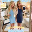 Oakgarden 2 Pack Girls Short Sleeve Dresses, 2-Color, 7-8 Years