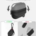 for AirPods Pro 3 Case Silicone - Waterproof, Shockproof, Drop Protection, Textured Design, Wireless Charging Supported, One-Piece Folding Design with Carabiner for Apple AirPods Pro 3rd Gen - Black