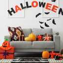 Dunzy 2 Pcs Halloween Doormat Outdoor Spooky Skull Welcome Mat 17"x30" & Black White Plaid Entrance Rug 28"x43" for Front Door Porch Non Slip Floor Mat Layered for Indoor Outside Entryway Decor