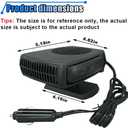 12V 200W Portable Car Heater, Car Windshield Defogger Defroster with 360 Degree Rotary & Cigarette Lighter Plug-in, 2 in 1 Auto Windscreen/Window Heater Fast Heating & Cooling Fan