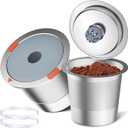 Noalto Reusable K Cups and Coffee Pods, Universal stainless steel k Cups for Keurig 2.0 and 1.0 Coffee Makers machine (2 Pack)