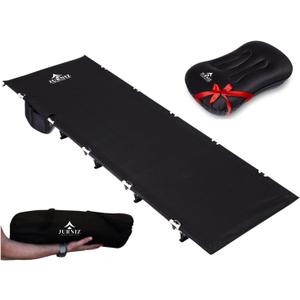 Ultralight Camping Cot for Adults and Kids; Supports up to 330lbs; 4.85lbs Ultralightweight Portable Camping Bed for Hiking, Camping and Backpacking with Carry Bag (Black)