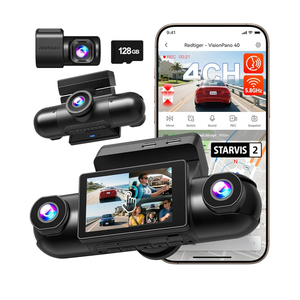 REDTIGER 4 Channel 360° View Dash Cam, Dual STARVIS 2, 2.5K*2+1080P*2 Dashcam Front and Rear Inside Left Right, 5.8GHz WiFi, 8 IR Lights Night Vision, 4 Adjustable Lenses, Included 128GB Card (VP40)