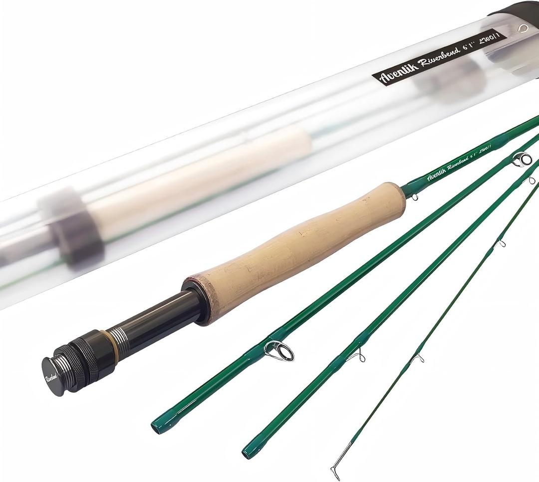 Aventik Riverbend Series Fly Rod IM8 Graphite Blank wt Rods, Lightweight Fly Fishing Rod Medium Fast Action (7'3'' LW2/3)