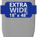 BKTD Extra-Wide Ironing Board 48"18" Large Surface (57" w/Iron Rest) Built-in Clothes Rack, Hanger & Cord Holder Heat-Resistant Cover Heavy-Duty, No Wobble Adjustable Height Black Grey.