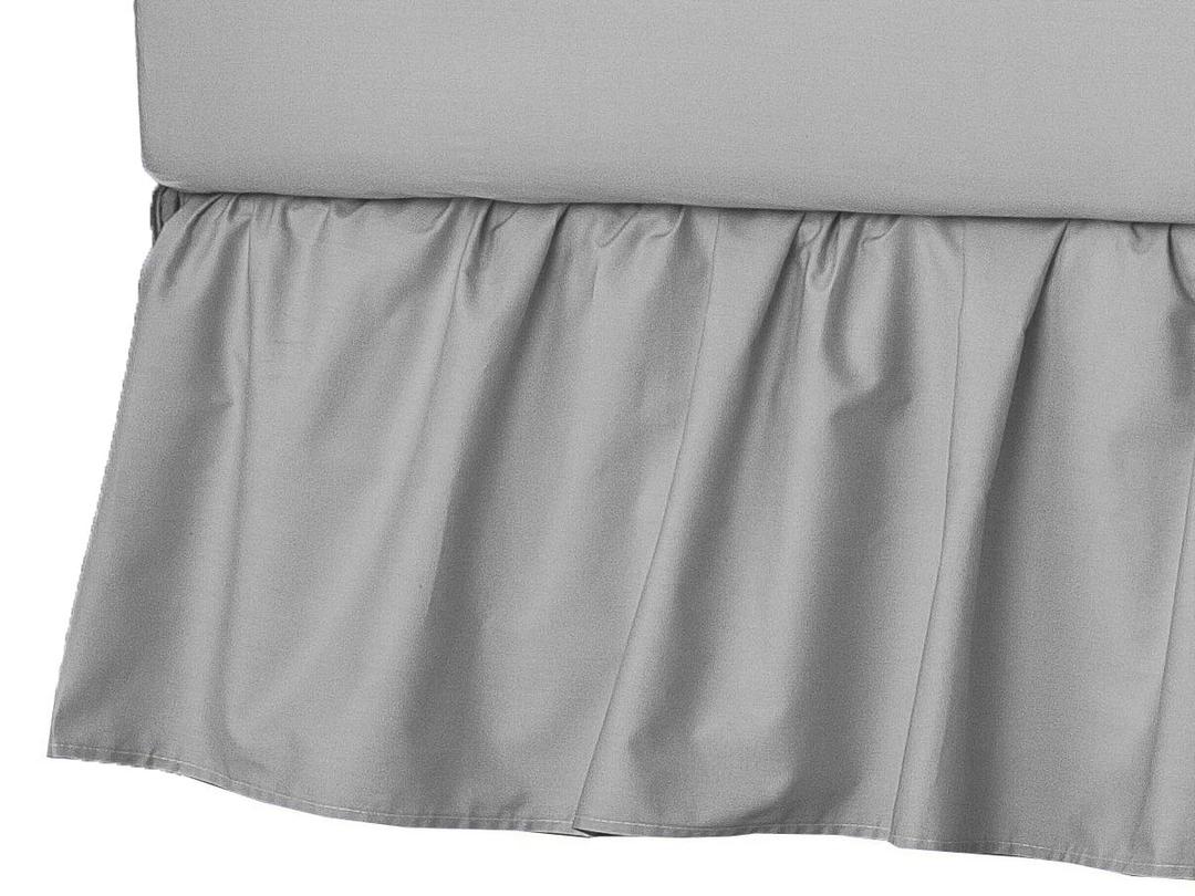 American Baby Company Mini Crib Skirt (24" x 38"), Ultra Soft Microfiber Ruffled Mini Crib Bed Skirt, Grey, for Boys & Girls, Gray