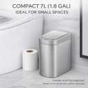 Ninestars Automatic Motion Sensor Bathroom Trash Can, 1.8 Gallon Smart Opening Garbage Bin for Bathroom, Bedroom, Kitchen, Office 7 Liter Compact Stainless Steel