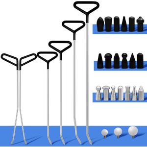 Car Dent Removal Rod Tools,Paintless Dent Repair Kit with 6 Pcs Stainless Steel Rods and 22Pcs Tips,Dent Repair Rods for Car Dents Door Dings and Hail Damage Removal