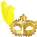 Wildarms Women Feather Masquerade Mask Mardi Gras Masks Princess Fancy Dress Mask for Halloween Venetian Party