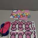 Birthday Decorations, Cute Pink Party Supplies Large Poster with 24 Pcs Bow Stickers, Pin The Bow Sticker on Cat, Cartoon Party Games for Girls Boys (Set2)