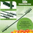 Threehoney 50 Pcs Stake Arms for Tomato Cage 11 Inch Expandable Trellis Connectors 11mm Diameter Garden Plant Stake Arms for Tomato Cage Vegetable Climbing Plants Attach