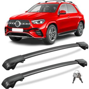 KINGGERI 300lbs Lockable Roof Rack Cross Bars Compatible with Mercedes Benz GLE 2015-2025 with Raised Side Rails, Heavy Duty Aluminum Roof Rails Crossbars Luggage Accessories