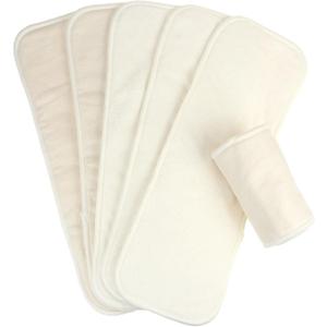 Mama Koala 6-Layer Natural Cotton Cloth Diaper Inserts, Adjustable and Reusable for Any Baby Cloth Diaper (6 Pack)