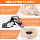 30Pcs Castor Oil Belly Button Patch, Butterfly Design, Highly Absorbent Cotton Castor Oil Pack Wrap Self Adhesive (Oil Not Included) (Black Bat)