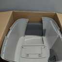 IRIS USA Cat Litter Box Large with Front Door Flap, Covered Enclosed Litter Box Enclosure with Scoop, Handle & Buckles for Portability & Privacy, Hidden Litter Pan, Gray