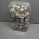 Lunmon 64 Pcs Neutral Christmas Ball Ornaments Champagne Gold White Christmas Tree Decorations Set 1.6/1.97/2.4 Inch Shatterproof Glitter Matt Xmas Baubles Neutral Ornaments for Xmas Tree Home Decor
