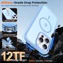 for iPhone 15 pro max Phone Case, Compatible with Magnetic, Military Grade Drop Protection Translucent Matte Shockproof Anti-Scratch Case for iPhone 15 pro max (Azure Blue)