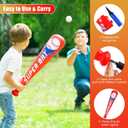 Fovths 24 Sets Inflatable Baseball Bats and Mini Foam Baseball Sports Stress Ball Sports Party Prizes for Birthday Party Supplies Sport Theme Toy, 22 inches , 2.5 inches