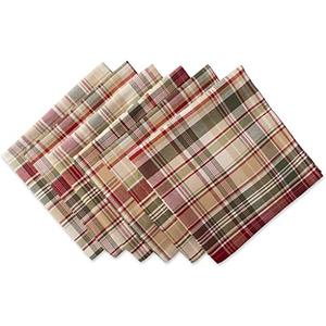 DII Give Thanks Plaid Fall Table Decor, Autumn & Thanksgiving Tabletop Linens, Square Napkin Set, 20x20, Set of 6
