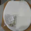 Mayfair Linden Slow Close Toilet Seat, Non Slip Heavy Duty Wood, Easy Install, Round, White