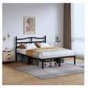 SHOANED 14 Inch Metal Bed Frame - Queen Size Heavy Duty Bedframe with Headboard Black Basic Steel Slats Platform No Box Spring Needed/Easy Assembly/Noise Free
