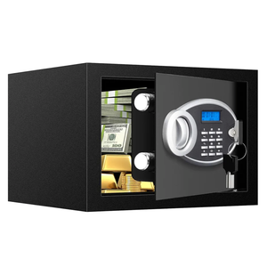 0.8 Cubic Small Safe Box Fireproof Waterproof, Digital Home Security Box with Programmable Keypad and Spare Keys, Document Safe for Money Firearms Medicine Valuables