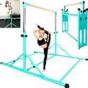 Foldable Gymnastics Bar, 6FT Horizontal Bars, Folding Training Bar for Kids Ages 3-18, Weight Limit 500 LB, Adjustable kip Bar,Home Gym Equipment Indoor, 6 FT Base