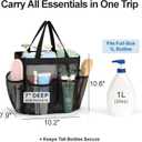 F-color Mesh Shower Caddy Portable for College Dorm Room Essentials with S Hook, 8 Pockets 2 Handles Quick Dry Shower Bag for Camping, Travel, Gym, Bathroom, Hanging Toiletry Organizer, Black