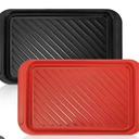 Lynzavix Black and Red Melamine Kitchen Serving Tray (2 Pack)