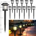 Greluna Solar Lights Outdoor,12 Pack 3000K Waterproof Auto On/Off Solar Pathway Lights for Your Garden, Landscape, Path, Yard, Patio, Driveway,Walkway Decor, 12, Warm White
