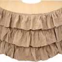 14 ft x 30 Inch 3 Tier Rustic Ruffled Burlap Table Skirt for Teacher Desk Vintage Layered Burlap Tablecloth for Rectangle Round Kidney Shaped Desk Kindergarten Classroom School