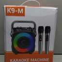 Karaoke Machine, Portable Bluetooth Speaker with 2 Wireless Microphones for Adults & Kids with Lights, Karaoke Microphone with PA System Supports USB/TF/FM/AUX for Home Party Home System Packages (Black)