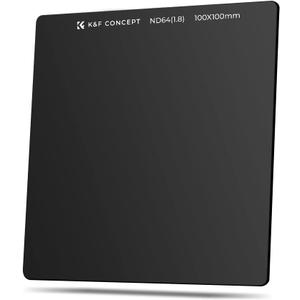 K&F Concept 100 x 100mm ND64 (6 Stop) Square Filter Ultra Slim HD 28 Multi-Layer Coatings Neutral Density Import AGC Optical Glass K&F Concept 100 x 100mm ND64 (6 Stop) Square Filter Ultra Slim HD 28 Multi-Layer Coatings Neutral Density Import AGC Optical Glass