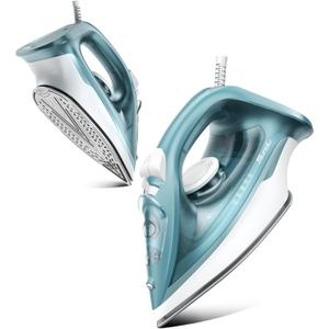 Sundu Pro 1500W Steam Iron for Clothes with Powerful Burst Steam & Precise Thermostat, Ceramic Soleplate for Fast Gliding, Self-Cleaning, Auto-Off, 12oz Tank for Home Use, Green