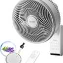 PELONIS 14 inch Wall Mount Fan with Remote Control, Osicllating Fan with 26ft Powerful Airflow, 3 Speed & 3 Modes, Auto 90° Horizontal & 68° Vertical Tilt, Indoor, 36dB, Ideal for Home, Garage, Gym