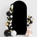 Wokceer 6FT Wedding Arch Cover Spandex Fitted Wedding Arch Stand Covers Round Top Chiara Arch Backdrop Cover for Birthday Party Ceremony Banquet Decoration Black
