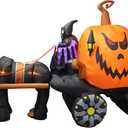 11.5 Foot Long Inflatable Grim Reaper Driving Pumpkin Carriage