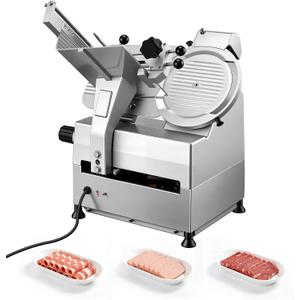 VEVOR Fully Automatic Meat Slicer, 180W + 370W Commercial Food Slicer
