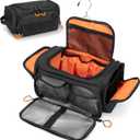 Tactical Toiletry Bag for Men, Hanging Hygiene Bag, Travel Dopp Kit Organizer for Shaving, Shower Essentials and Toiletries, Black (Empty Bag)