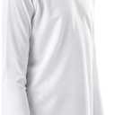 Stelle Youth Girls Athletic Performance Long Sleeve Shirts V Neck Moisture Wicking Base Layer Undershirt (White, M)