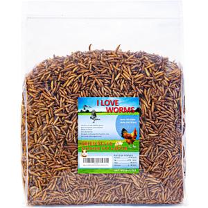 I LOVE WORMS Dried Black Soldier Fly Larvae (5lb), 100% Natural Non-GMO, Treat for Chickens, More Calcium Chicken Feed Than Mealworms